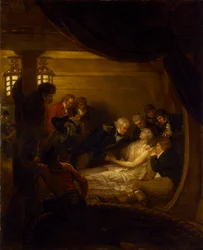 De dood van Lord Nelson in de batterij van het schip 