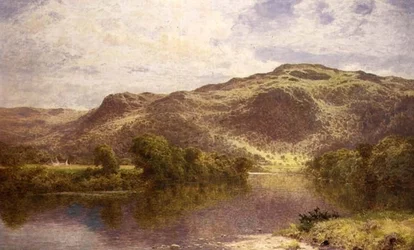 Een stille poel aan de rivier Conway, Churchpool, onder Bettwys-y-Coed