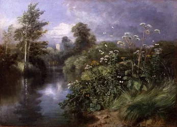 De oevers van de rivier