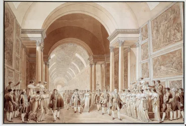 Uitzicht op de bruidsstoet van Napoleon I met aartshertogin Marie Louise van Habsburg-Lotharingen