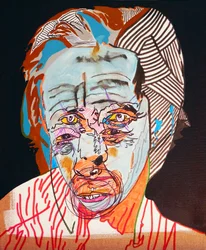 50 grote schrijvers uit de geschiedenis : Alexandre Soljenytsine, 2015 (olieverf en acryl op doek)