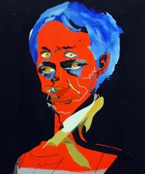50 grote schrijvers uit de geschiedenis : Charles Baudelaire, 2015 (olieverf en acrylverf op doek)