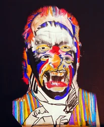 50 grote schrijvers uit de geschiedenis : Charles Bukowski, 2015 (olieverf en acrylverf op doek)