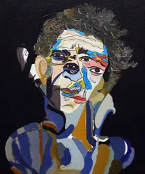 50 grote schrijvers uit de geschiedenis : Norman Mailer, 2015 (olieverf en acryl op doek)
