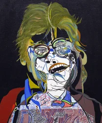 50 grote schrijvers uit de geschiedenis : Stephen King, 2015 (olieverf en acrylverf op doek)