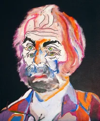 50 grote schrijvers uit de geschiedenis : Walt Whitman, 2015 (olieverf en acrylverf op doek)