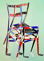 Chaise - superleggera, naar Gio Ponti, 2016 (olieverf op linnen doek)