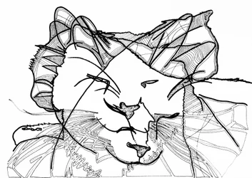 Dubbele kat, 2019 (inkt op papier)