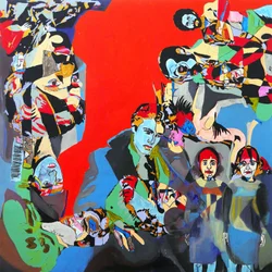 Marlon, Steve, Diane et les autres, 2017 (olieverf en acryl op doek)