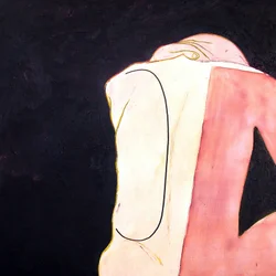 Nu de dos, Goa, 2000 (olieverf en acryl op hout)