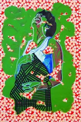 Passager 24, 2020 (acryl op gezeefdrukt Japans papier)