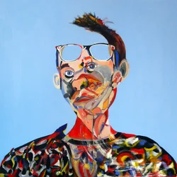 Surautoportrait bleu, 2016 (olieverf op doek)