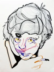 Surportret : Françoise Sagan 2, 2019 (acryl op papier)