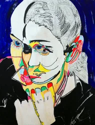 Surportret : Gabrielle Roy, 2021 (olieverf en acryl op houtpaneel)