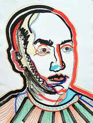 Surportret : Isamu Noguchi 1, 2022 (acryl op papier)