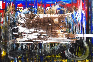 Surportret : Een hond 2, 2015 (acryl op doek)