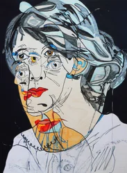 Surportret : Virginia Woolf, 2021 (olieverf en acryl op houtpaneel)