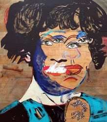 Surportret : Whitney Houston, 2020 (olieverf en acryl op hout)