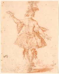 Staande mannelijke theaterfiguur