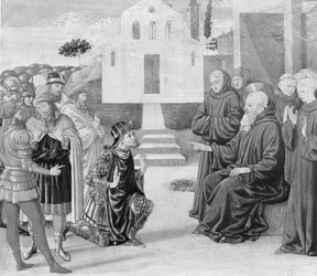 Totila voor Sint Benedictus