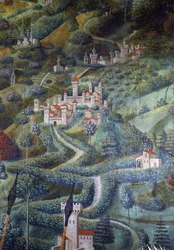 Kastelen, landschapsdetail van Processie van de Wijzen