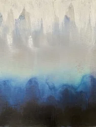 Nevelige blauwe bergen