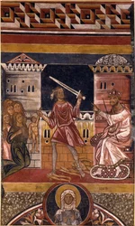 De kindermoord te Betlehem door Berlinghieri, Berlinghiero (ca. 1175-1235/42). Fresco, afmetingen: 350x205, Basilica di Santo Stefano, Bologna