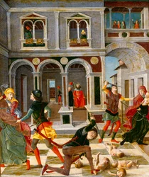 De slachting van de onschuldigen, midden-late 15e eeuw (tempera op paneel)