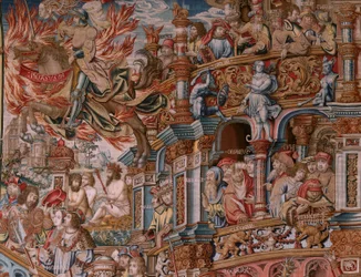 Roem (La Fama). Derde wandtapijt in de serie. Ca 1550.