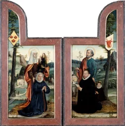 Drieluik met St. Petrus en St. Anna, voorkant
