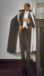 Maharaja Yeshwant Rao Holkar II van Indore in westers...