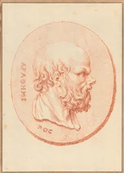 Een van zes cameeën met mythologische en klassieke onderwerpen