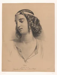 Portret van de actrice Mademoiselle Rachel (Élisabeth Rachel Félix)