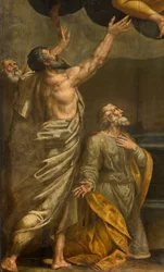 Apsis, Altaarstuk door Bernardino Gatti genaamd Il Sojaro voltooid door Giovanni Battista Trotti genaamd IL Malosso, Hemelvaart van de Maagd