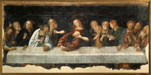 Italië, Vercelli, Laatste Avondmaal schilderij