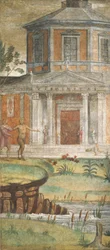 Cephalus en Pan bij de Tempel van Diana
