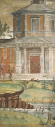 Cephalus en Pan bij de Tempel van Diana, ca.1520-1522 (fresco)