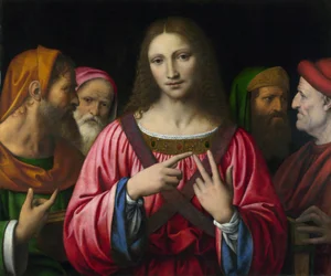 Christus en de dokters van de wet, schilderij van Bernardino Luini (1481-1532), circa 1515-1530, Londen, National Gallery