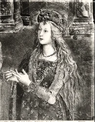 St. Catherine, mogelijk een portret van Lucrezia Borgia (1480-1519) uit de Levens van de Heiligen cyclus, Sala dei Santi, 1492-94