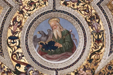 Sint Johannes de Evangelist, detail (fresco)