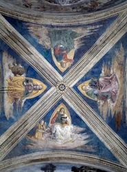 Verhaal van Sint Bernardin, de evangelisten (Tetramorf) (fresco, ca. 1486)