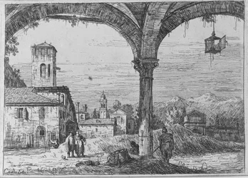 Landschap - Gezicht op Padua vanaf de vesting