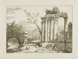 Landschap met ruïnes