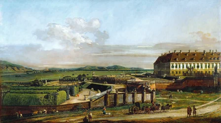 Het kasteel van Schlosshof gezien vanuit het noorden, tussen 1758 en 1761