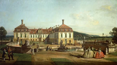 Het keizerlijke kasteel van Schlosshof vanaf de tuinzijde