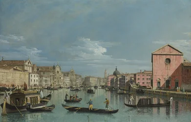 Venetië. Bovenste delen van het Canal Grande met uitzicht op Santa Croce, 1740s