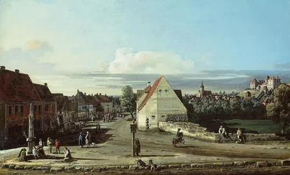 Uitzicht op Pirna met het fort van Sonnenstein