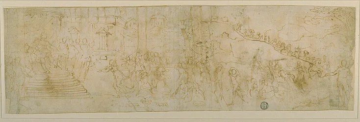 Salomo en de koningin van Scheba (recto); Schets van de koningin van Scheba (verso)
