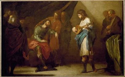 David speelt voor Saul (olieverf op doek)