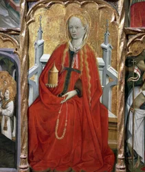 Maria Magdalena, detail (uit het altaarstuk van St. Maria Magdalena), door Bernat Martorell, Catalaanse gotische kunst
